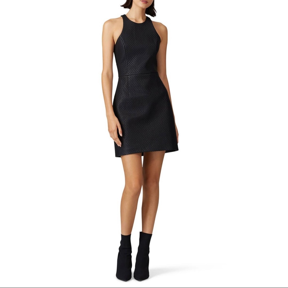 Louna Quilted Faux Leather Dress EUC — make an offer!